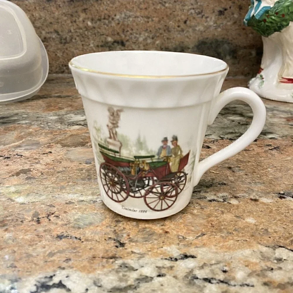 Daimler 1886 Crown Stanford Shire England Fine Bone china Mug Cup White